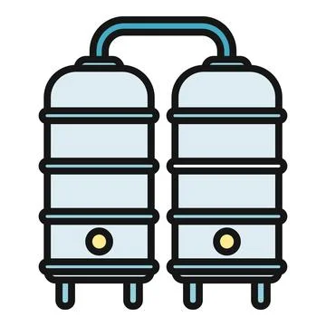 Industrial tanks for storage and processing icon Stock Illustration