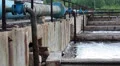 Industrial tanks with wastewater in water treatment plant HD Footage