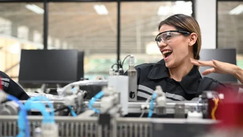 Industrial technicians working with machine maintenance Stock Footage 241519609