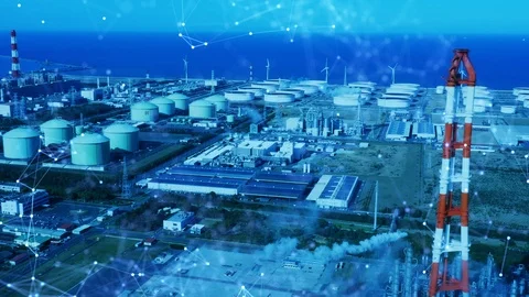 Industrial technology concept. Communication network. INDUSTRY 4.0 Stock Footage 120819809