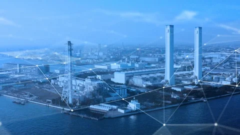 Industrial technology concept. Communication network. INDUSTRY 4.0. Video stock 122610270