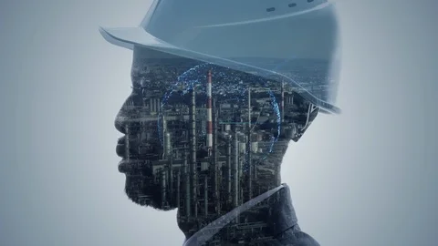 Industrial technology concept. Communication network. INDUSTRY 4.0. Stock-Footage 127043339