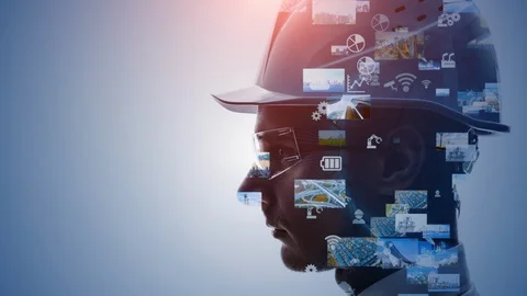 Industrial technology concept. Communication network. INDUSTRY 4.0. Stock Footage 130085393