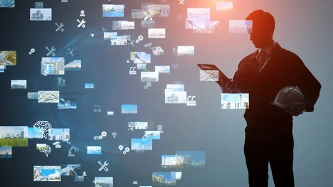 Industrial technology concept. Communication network. INDUSTRY 4.0. Stock Footage 130086515