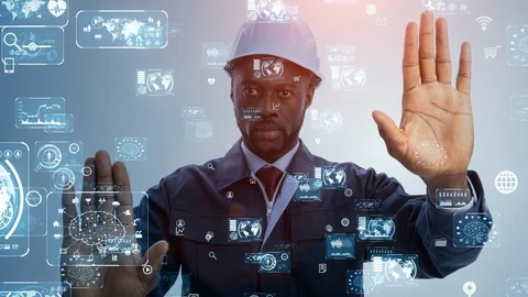 Industrial technology concept. Communication network. INDUSTRY 4.0. Stock Footage 130086635