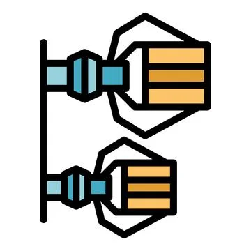 Industrial technology icon vector flat Illustrazione stock