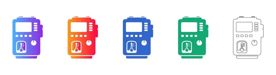 Industrial Temperature Controller Vector Icons Illustrazione stock