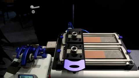 Industrial Testing Machine in Operation Stock Photos