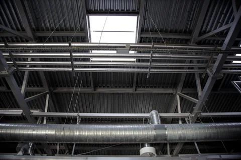 Industrial Theme. ventilation grill in the ceiling Stock Photos