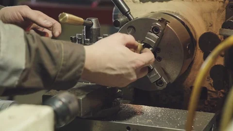 Industrial theme: work plant or enterprise. Lathe or milling Video stock 72938191