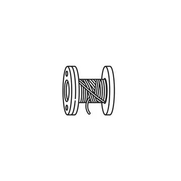 Industrial thread bobbin icon for sewing and textile design Stock Illustration