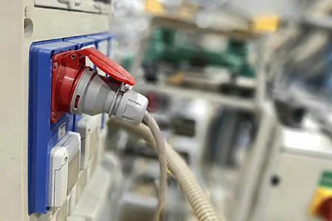 Industrial-three-phase-plug-0008 Stock Photos