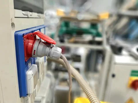 Industrial-three-phase-plug-86 Stock Photos
