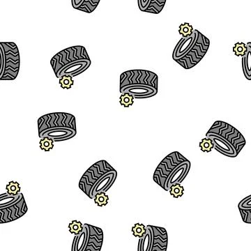 Industrial tires vector seamless pattern Stock Illustration