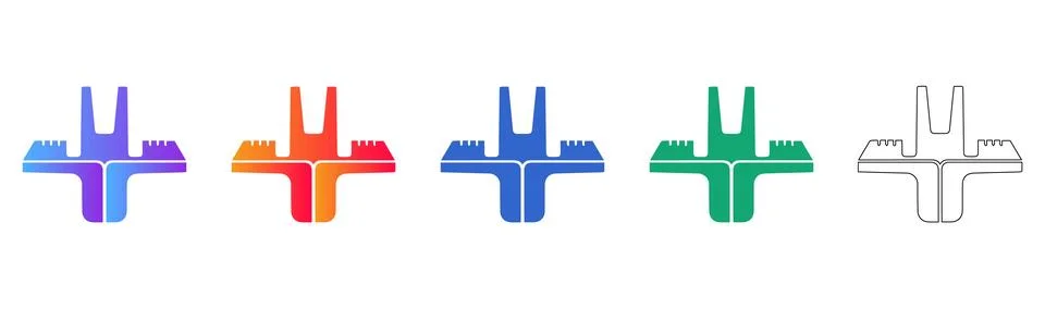 Industrial Tool Component Vector Icons Stock Illustration