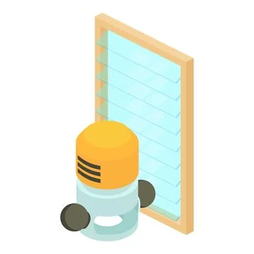 Industrial tool icon isometric vector. Wired plunge router and new square win Illustrazione stock