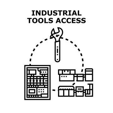 Industrial tools access concept for engineering and maintenance Stock-Illustration