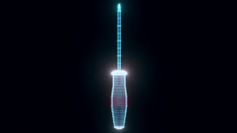 Industrial Tools hologram Rotating Stock Footage 155240640