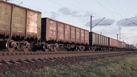 Industrial train In Movement Stock Footage 140393153