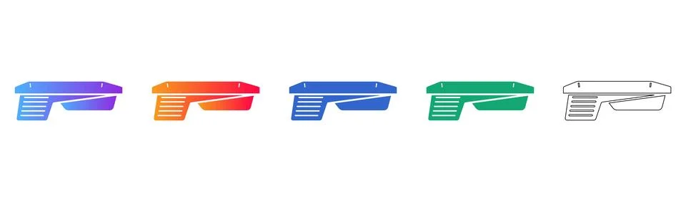 Industrial Tray Component Vector Icons Stock Illustration