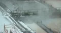 Industrial treatment plant with water swirling in tanks HD Footage