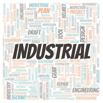 Industrial typography word cloud create with the text only イラスト素材
