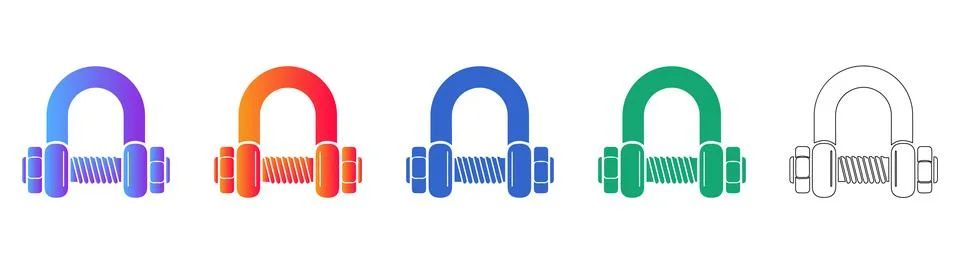 Industrial U Bolt Fastener Vector Graphics Stock Illustration