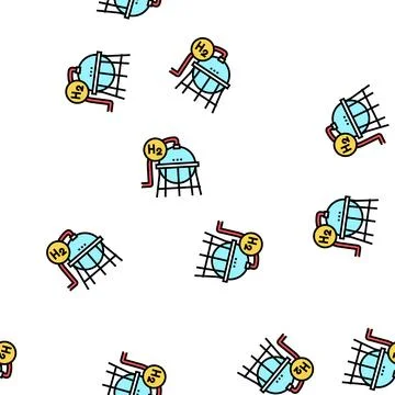 Industrial use hydrogen vector seamless pattern Stock Illustration