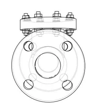 Industrial valve outline. Vector rendering of 3d Stock Illustration