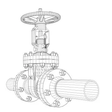 Industrial valve. Vector rendering of 3d Ilustração Stock