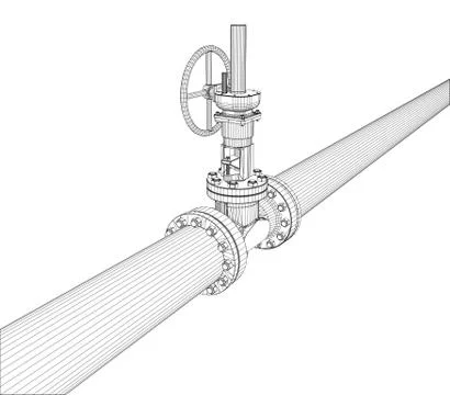 Industrial valve. Vector rendering of 3d Stock Illustration