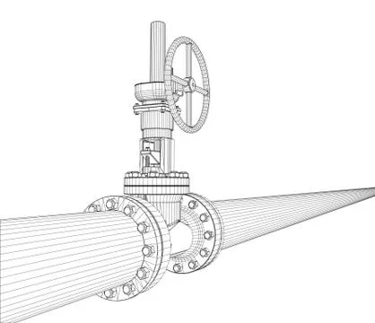 Industrial valve. Vector rendering of 3d Stock Illustration