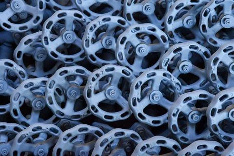 Industrial valves ready for dispatch Stock Photos