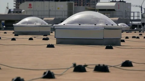 Industrial ventilation systems , lighting and air-conditioning Stock Footage 75442317