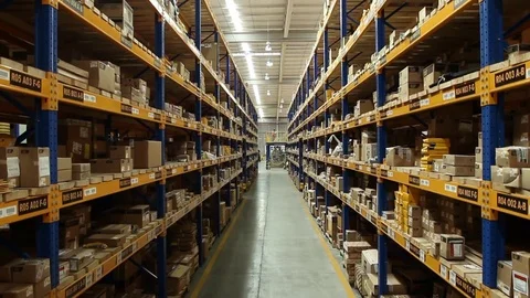 Industrial warehouse Stock Footage 77045010
