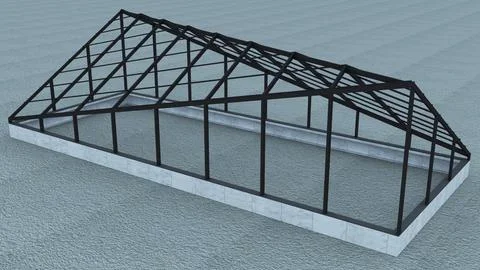Industrial Warehouse Steel Framework 3D Render for Construction Projects Ilustración de archivo
