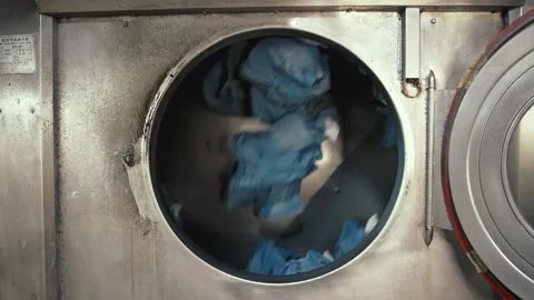 Industrial Washing Machine Tumbling Blue Jeans Denim Manufacturing Process China Vidéo 342782641