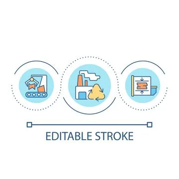 Industrial waste disposal loop concept icon Illustrazione stock