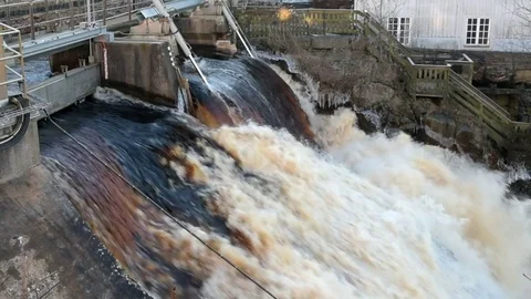 Industrial waterfall Stock Footage 84759827