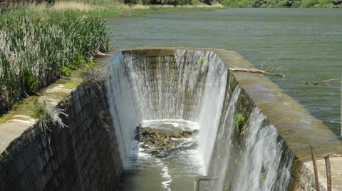 Industrial waterfall to the river 1080p Stock Footage 39725821