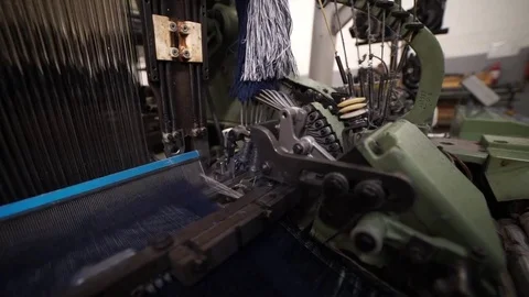 Industrial weaving. Textile Industry. 스톡 동영상 72594172