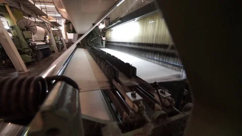 Industrial weaving. Textile Industry. Видео 72594186