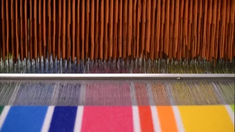 Industrial weaving. Textile Industry. 스톡 동영상 72595588