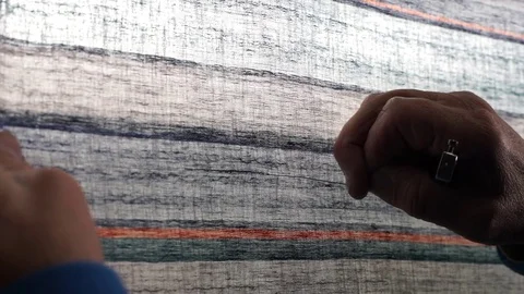 Industrial weaving. Textile Industry. 스톡 동영상 72595632