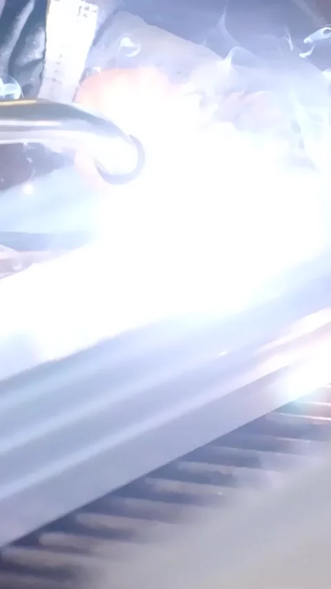 Industrial Welding Process at Factory Vertical Video Video stock 334873113
