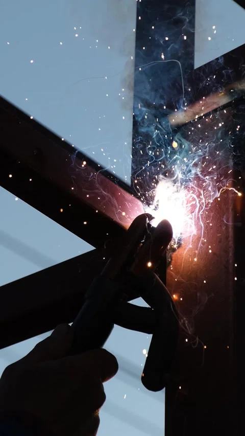 Industrial Welding Process at Factory Vertical Video Stock Footage 334877106