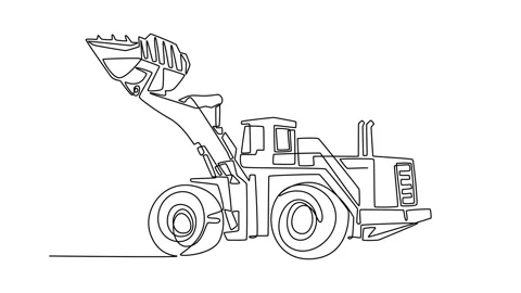 Industrial wheel loader, front bucket, large tires used for material handling Video stock 326297159