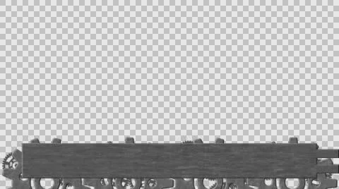 Industrial wheel lower-third, black and white cogwheels for titles. Stock Footage 60212208