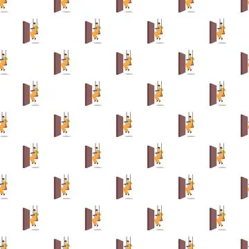 Industrial window cleaner working repeating pattern background Ilustração Stock
