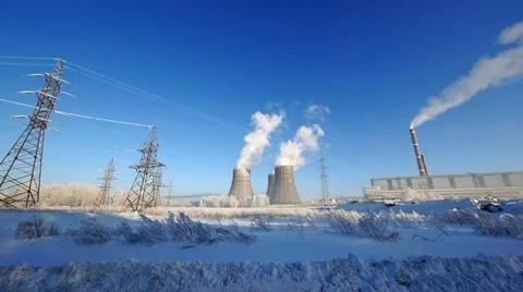 Industrial in winter 1 Stock Footage 10815029